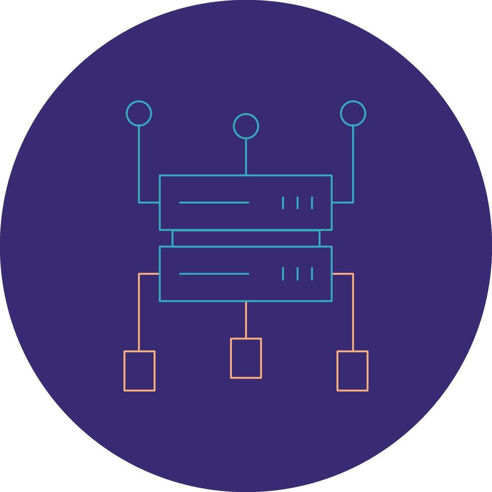 Data Structure Line Two Color Circle Icon vector