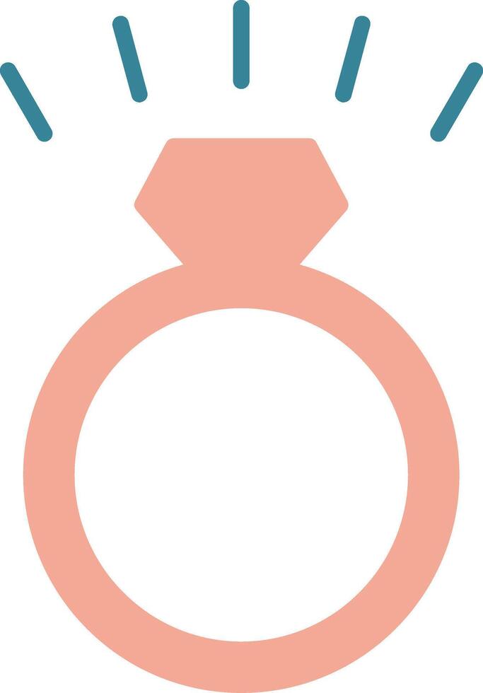 Diamond Ring Glyph Two Color Icon vector