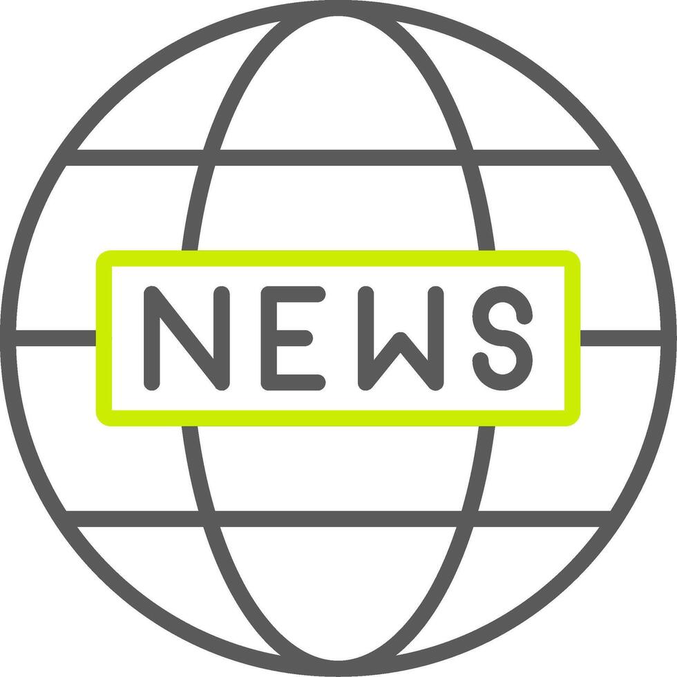 World News Line Two Color Icon vector