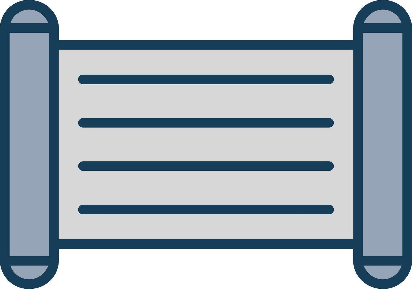 Old Scroll Line Filled Grey Icon vector