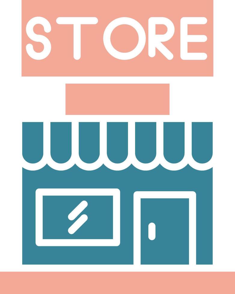 Store Glyph Two Color Icon vector