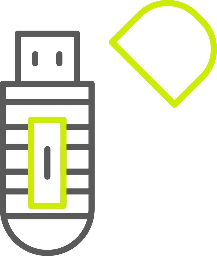 Usb Stick Line Two Color Icon vector
