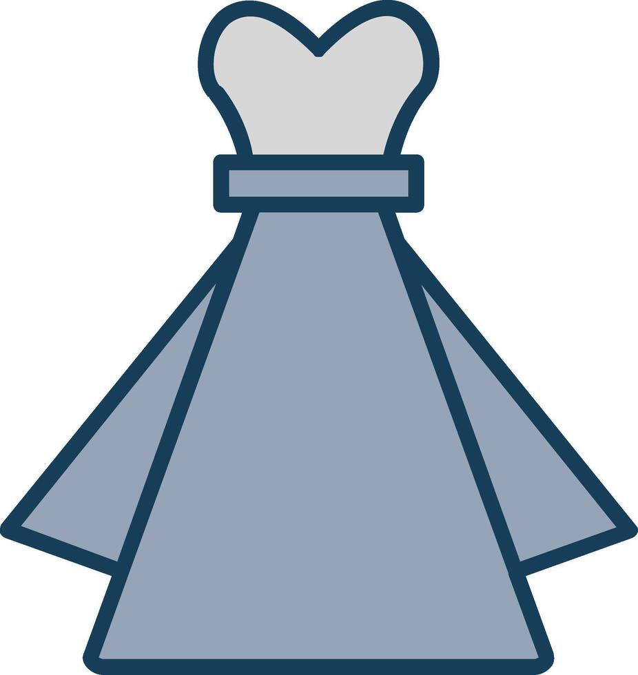 Dress Line Filled Grey Icon vector