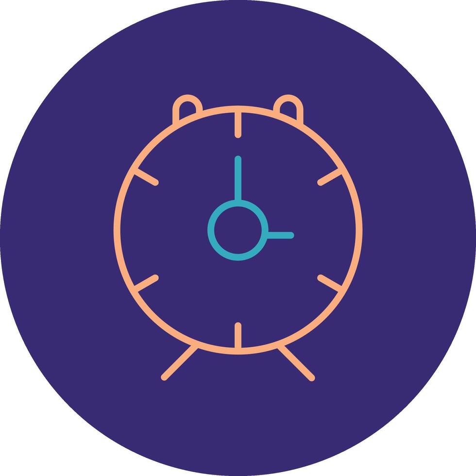 Alarm Clock Line Two Color Circle Icon vector