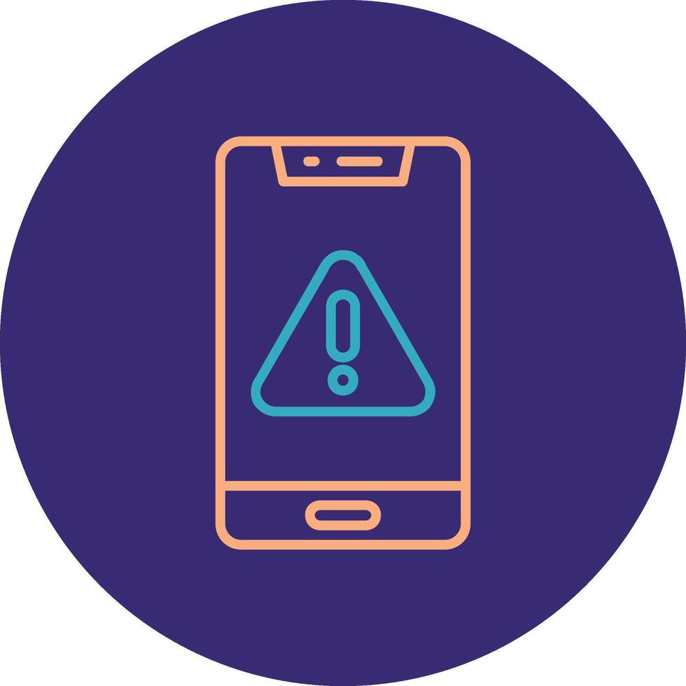 Mobile Line Two Color Circle Icon vector