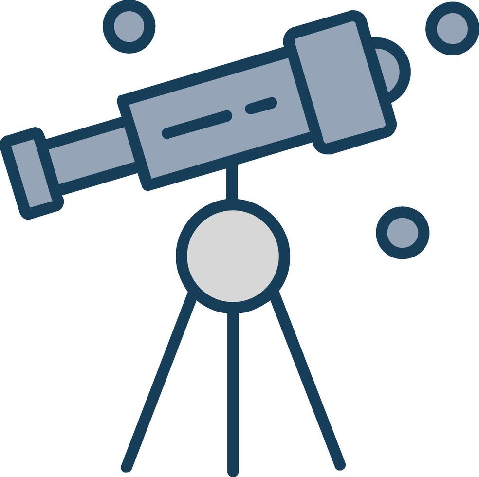 Telescope Line Filled Grey Icon vector