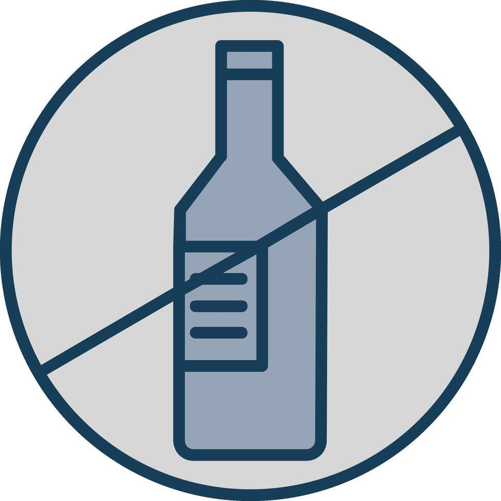 No Alcohol Line Filled Grey Icon vector