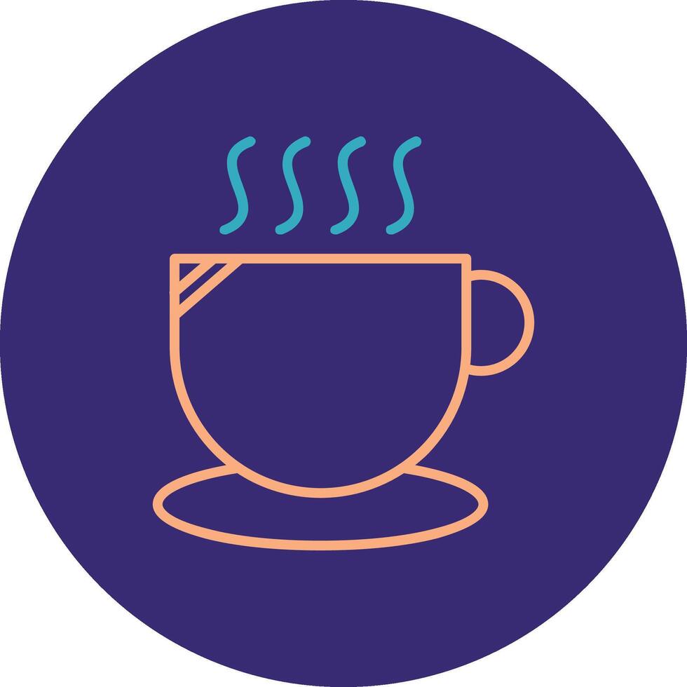 Cup Line Two Color Circle Icon vector