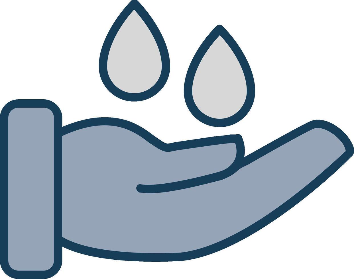 Save Water Line Filled Grey Icon vector