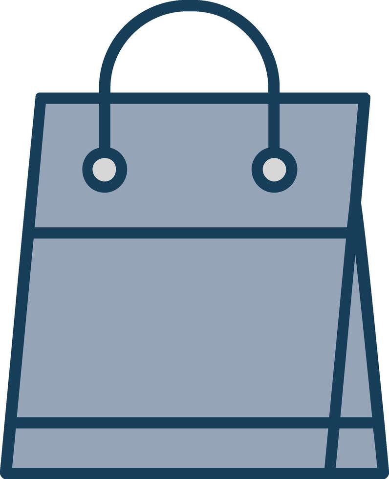 Shopping Bag Line Filled Grey Icon vector