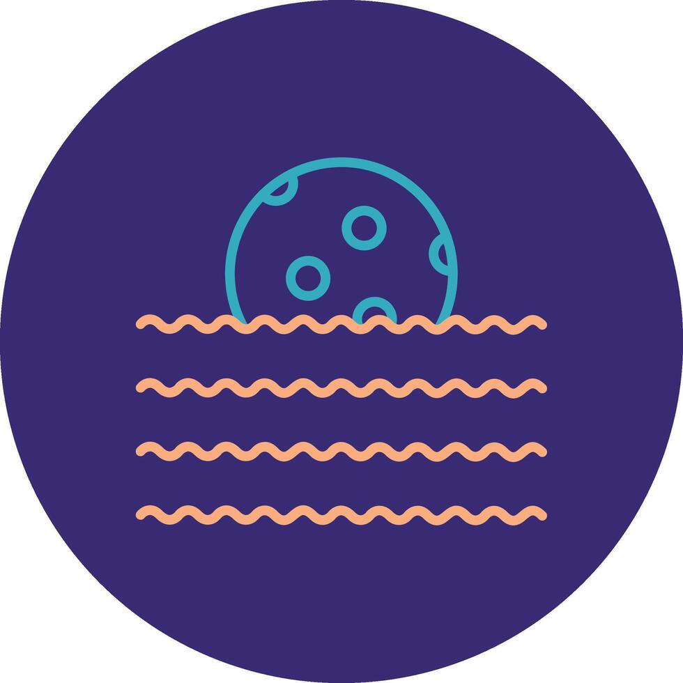 Waves Line Two Color Circle Icon vector