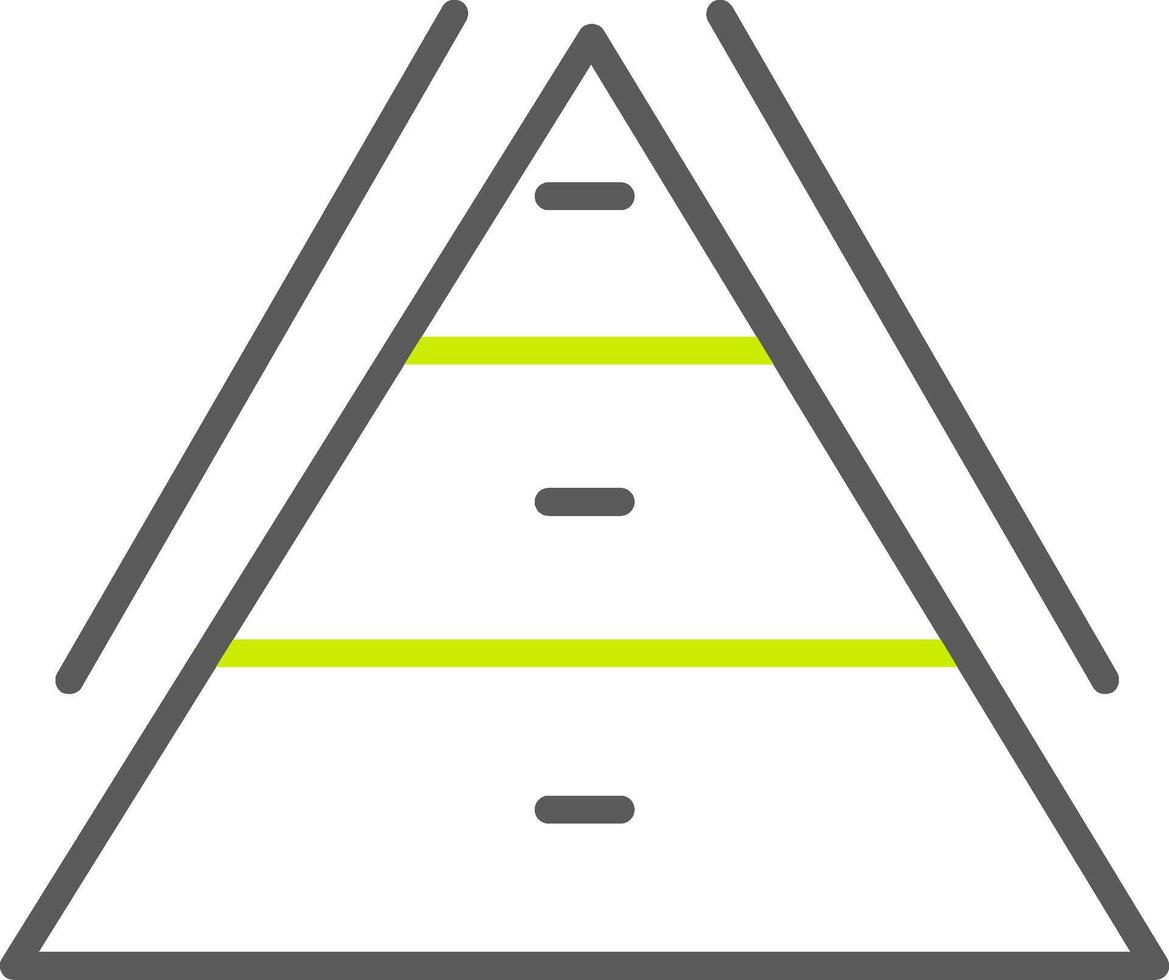 Pyramid Chart Line Two Color Icon vector