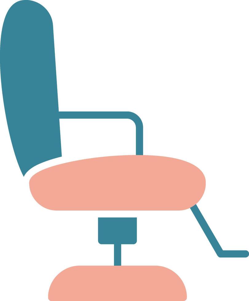 Barbero silla glifo dos color icono vector