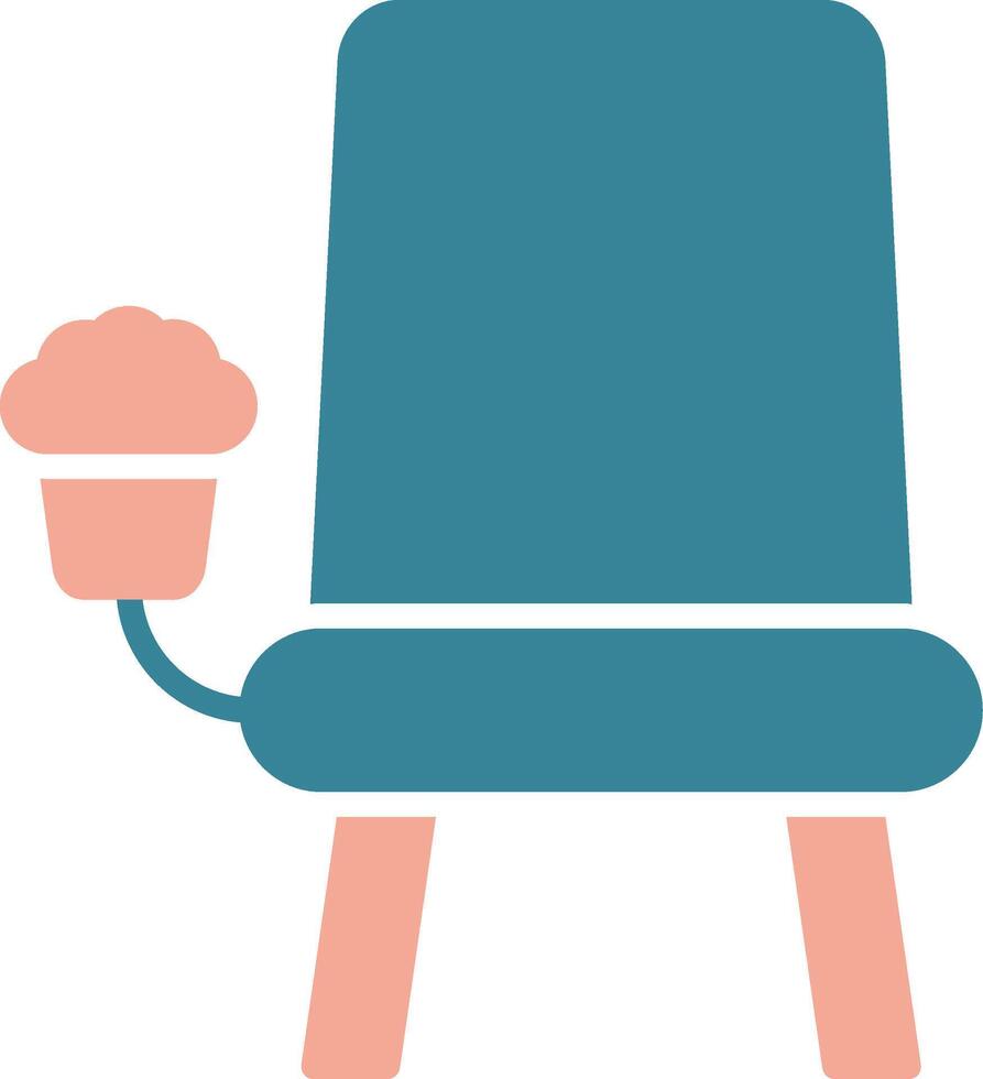 cine asiento glifo dos color icono vector