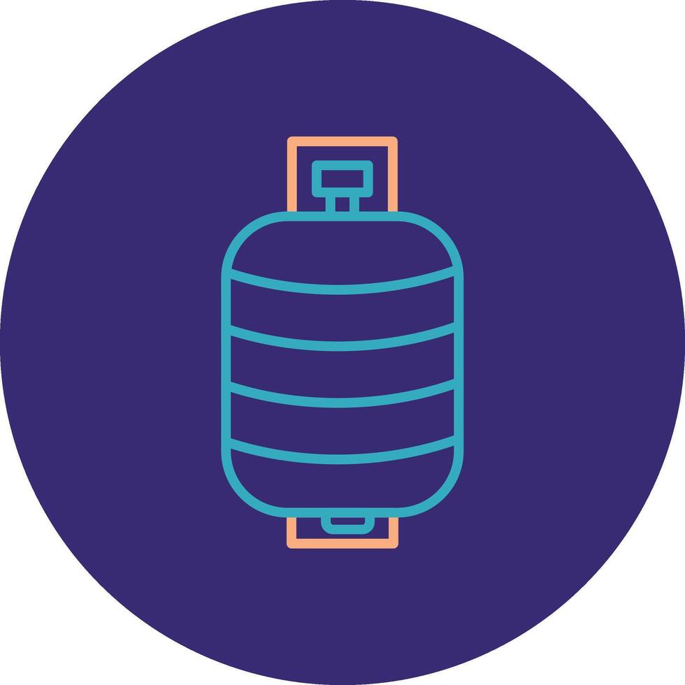 Tank Line Two Color Circle Icon vector