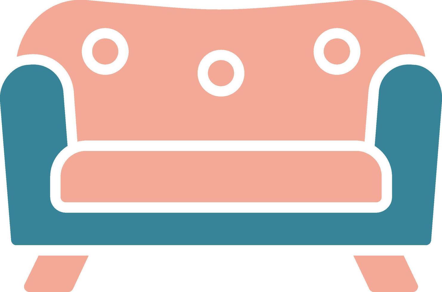 Sofa Glyph Two Color Icon vector