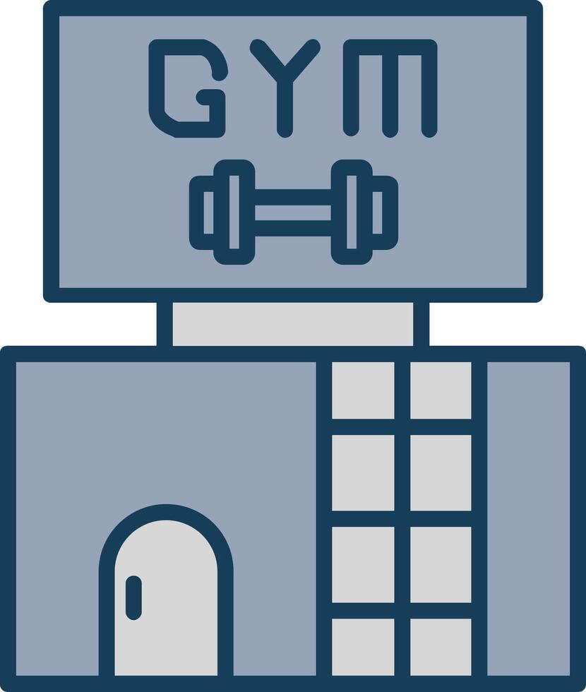 Gym Line Filled Grey Icon vector