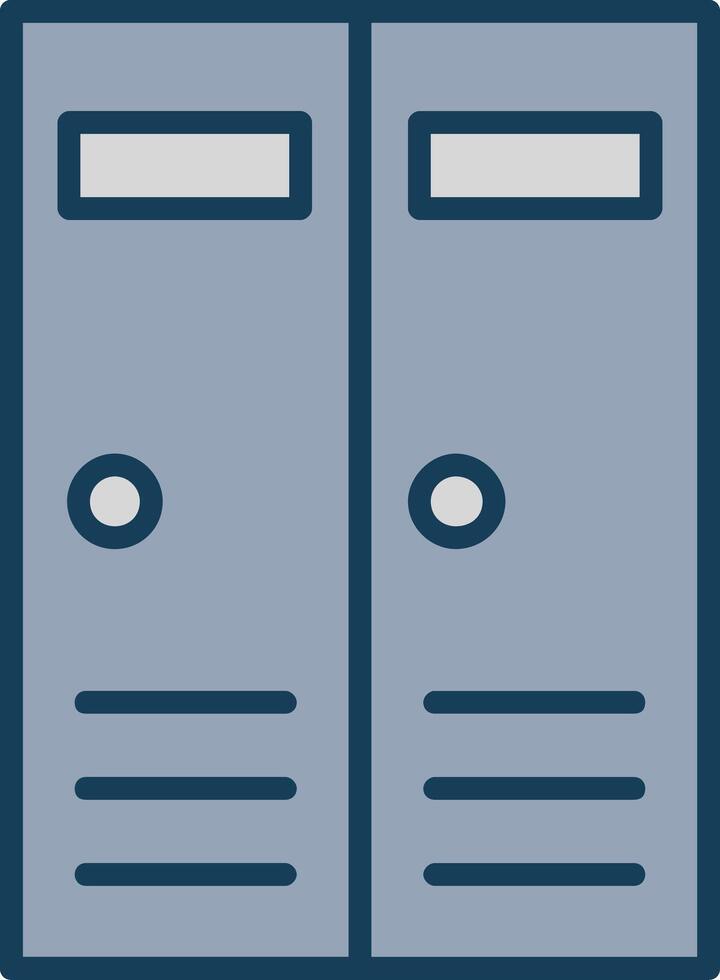 Lockers Line Filled Grey Icon vector