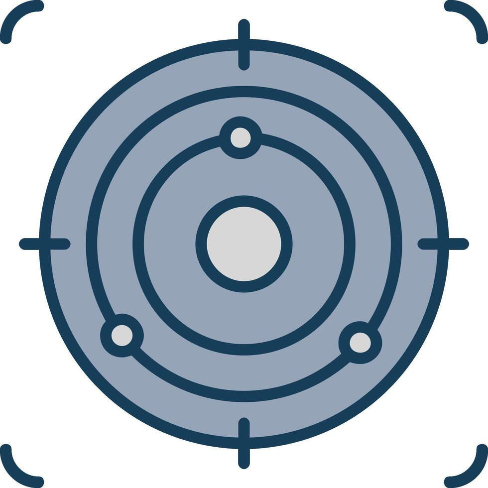 Focus Line Filled Grey Icon vector