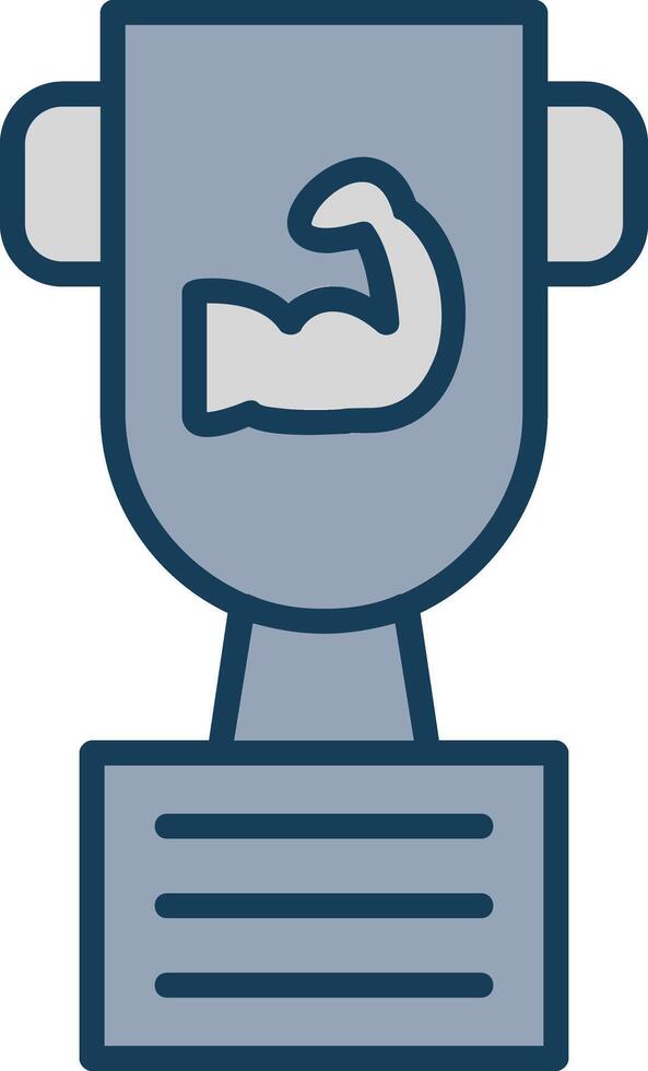 Trophy Line Filled Grey Icon vector