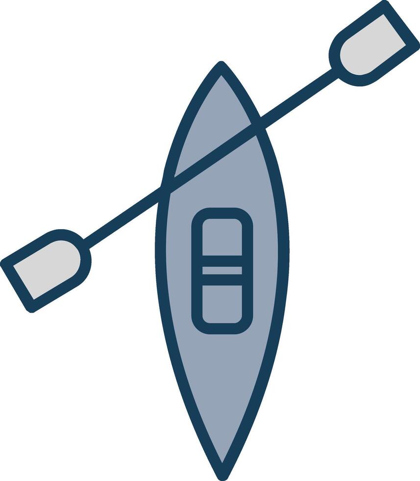 Canoe Line Filled Grey Icon vector