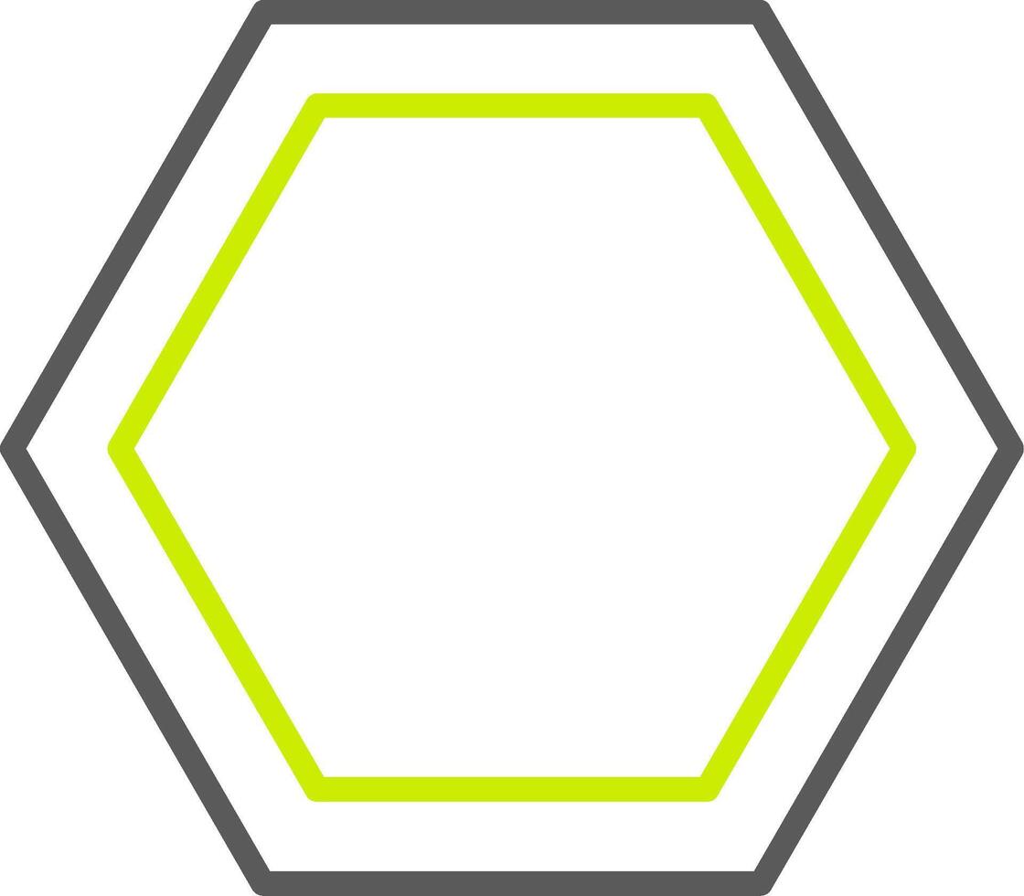 Hexagon Line Two Color Icon vector