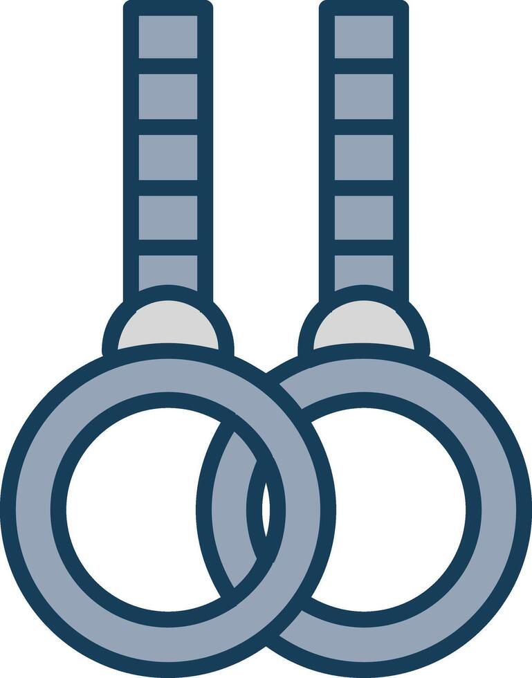 Gymnastic Rings Line Filled Grey Icon vector