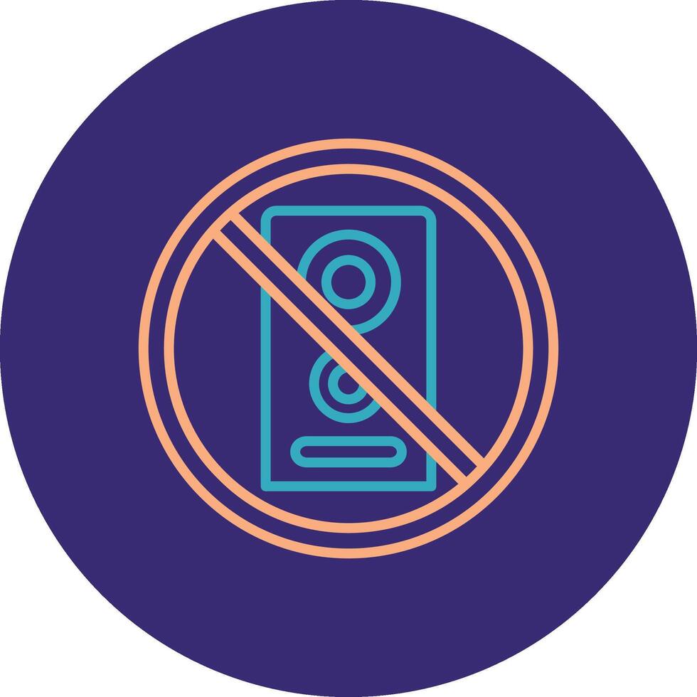 No speaker Line Two Color Circle Icon vector