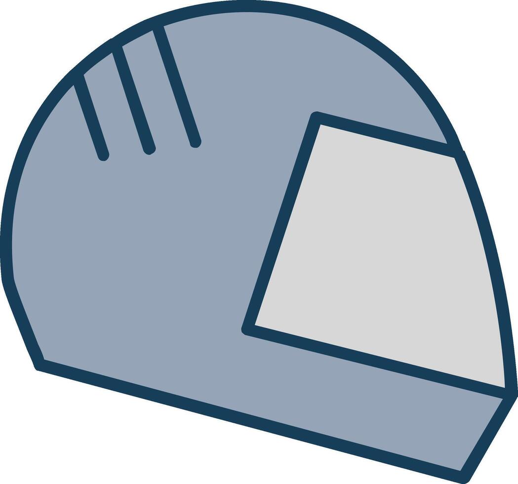 Bike Helmet Line Filled Grey Icon vector