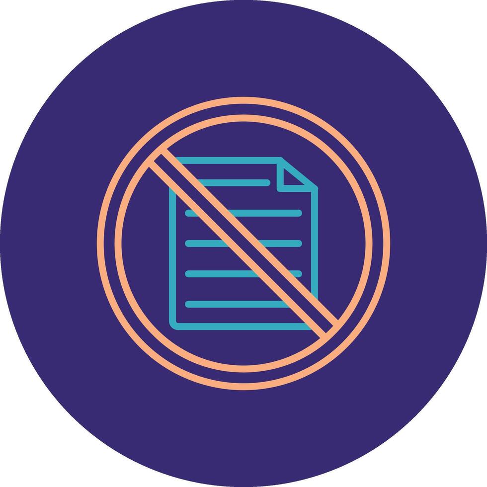 Prohibited Sign Line Two Color Circle Icon vector