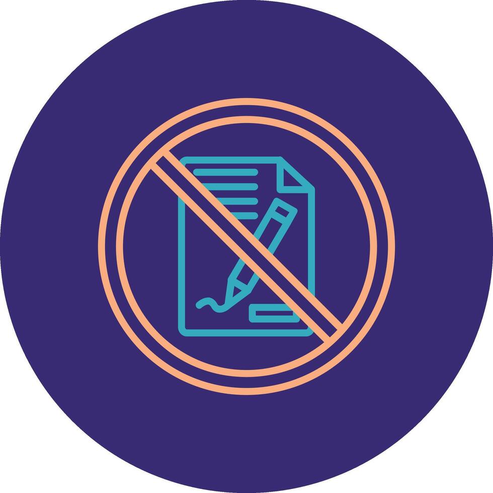 Prohibited Sign Line Two Color Circle Icon vector