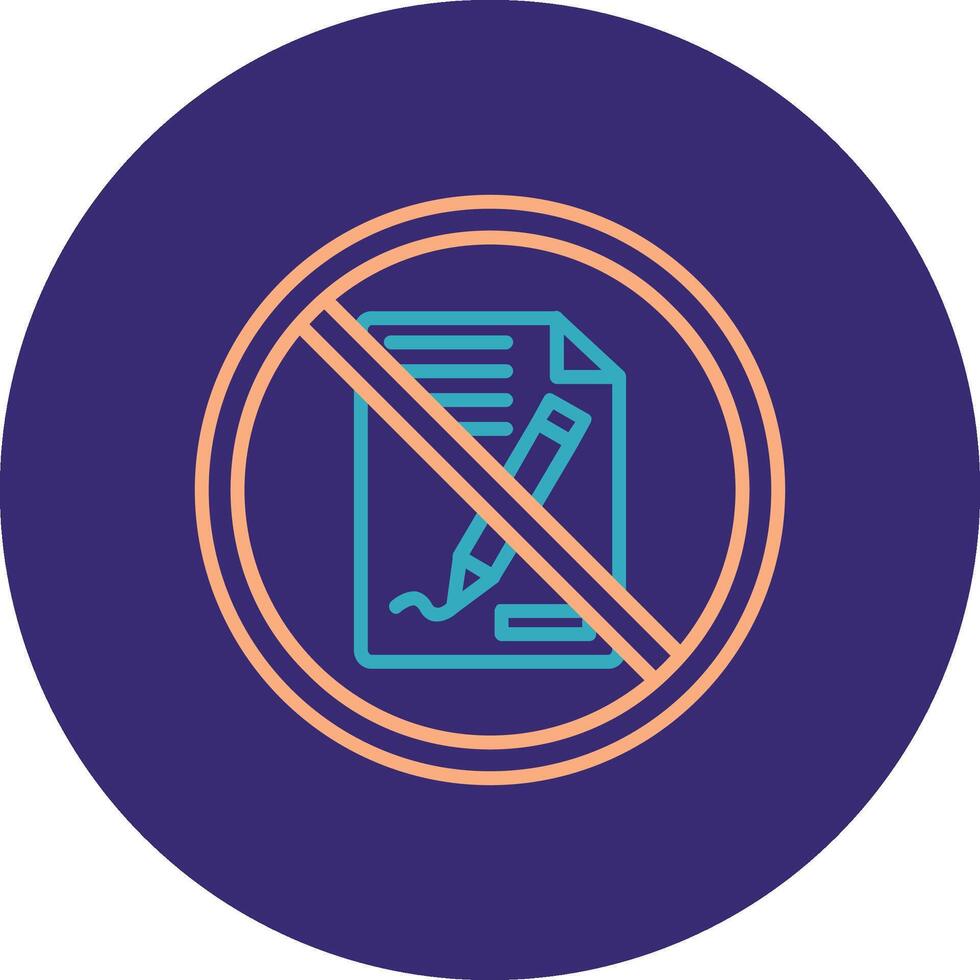 Prohibited Sign Line Two Color Circle Icon vector