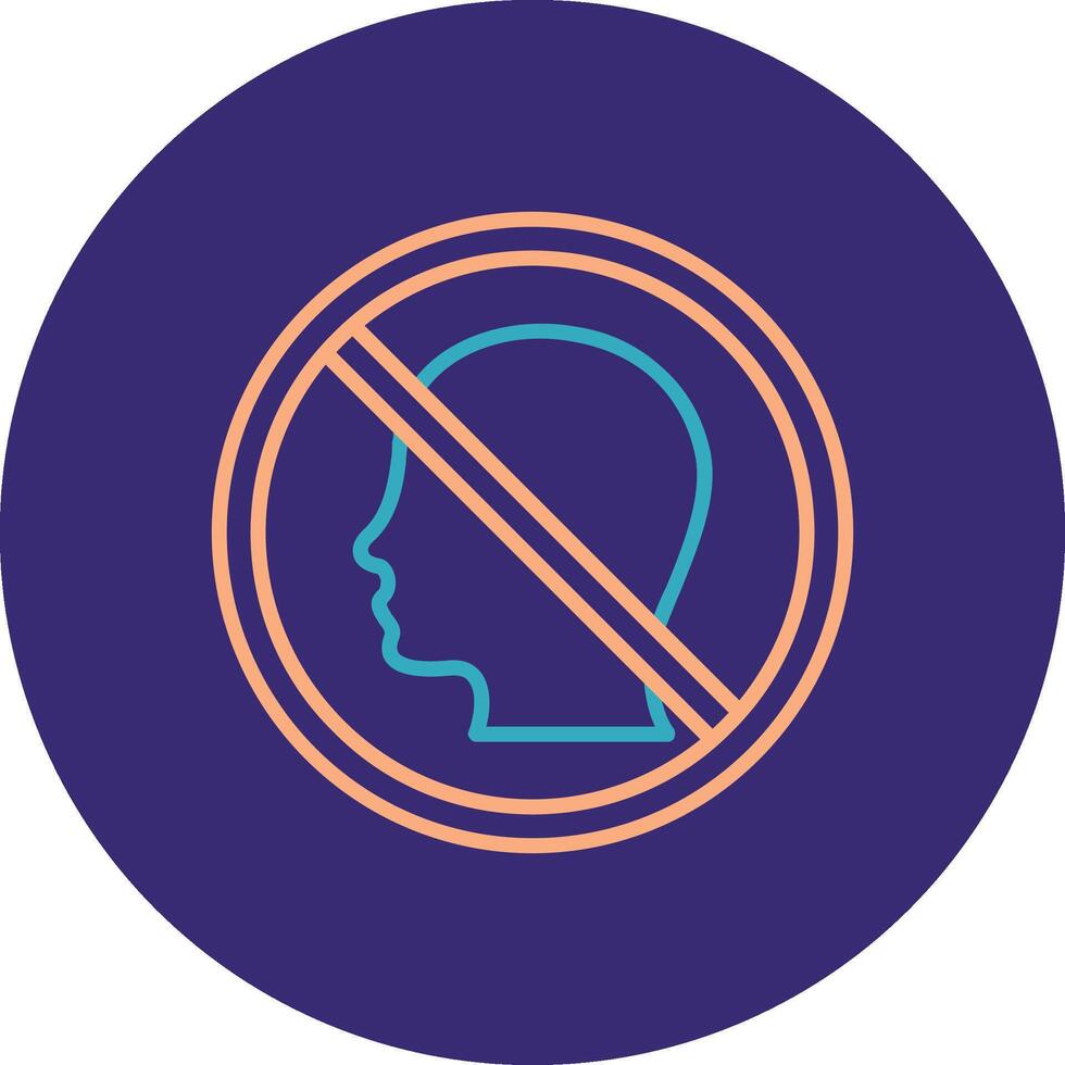 Prohibited Sign Line Two Color Circle Icon vector