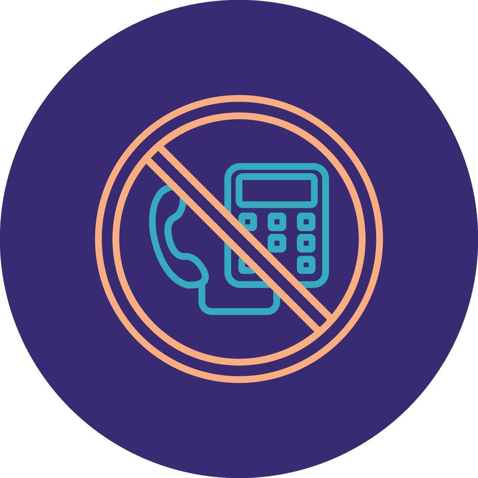 Prohibited Sign Line Two Color Circle Icon vector