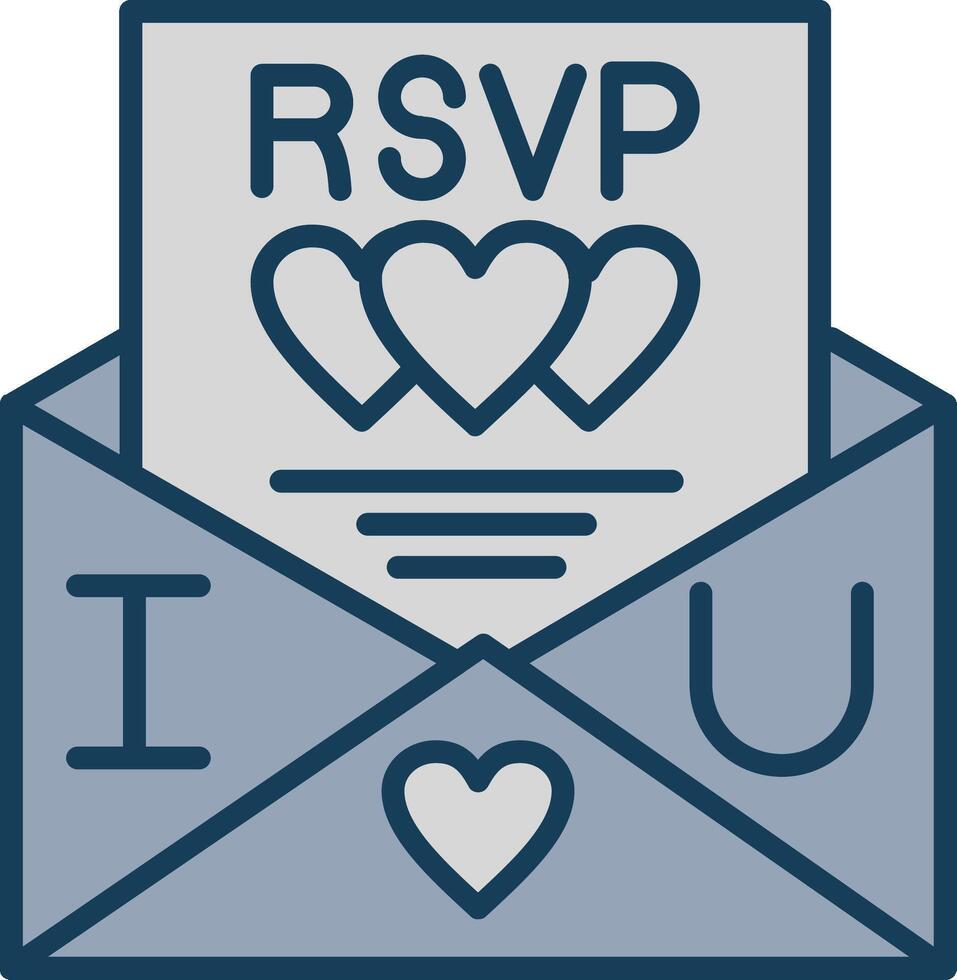 Rsvp Line Filled Grey Icon vector