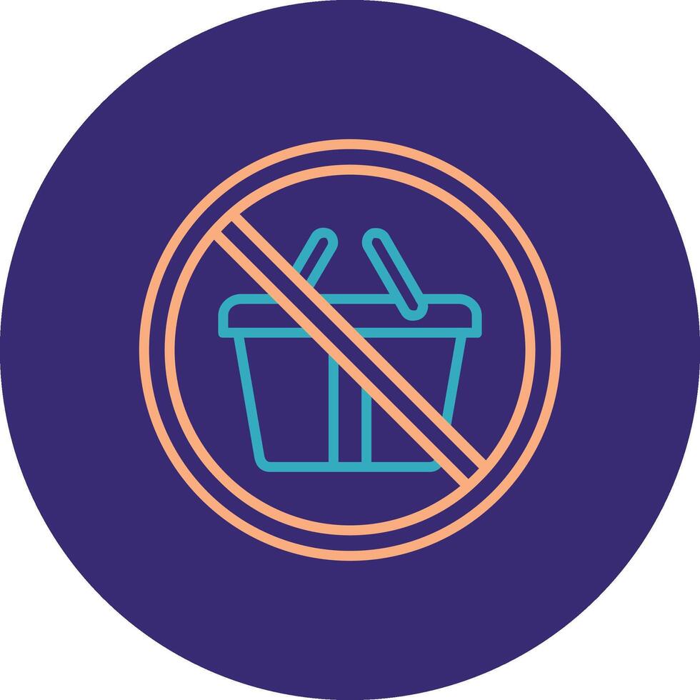 Prohibited Sign Line Two Color Circle Icon vector