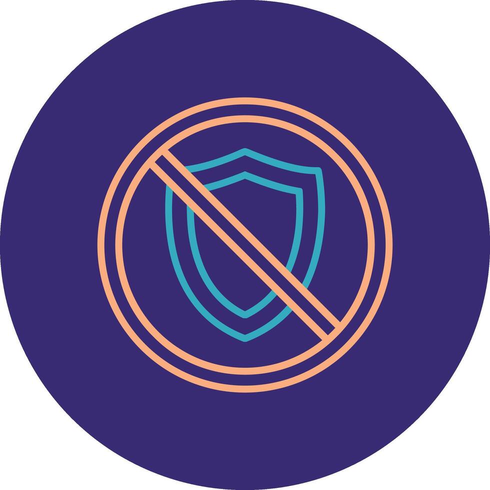 Prohibited Sign Line Two Color Circle Icon vector