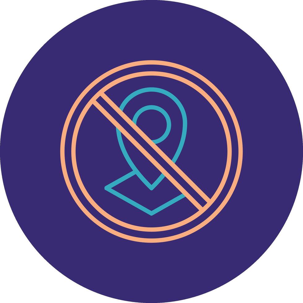 Prohibited Sign Line Two Color Circle Icon vector