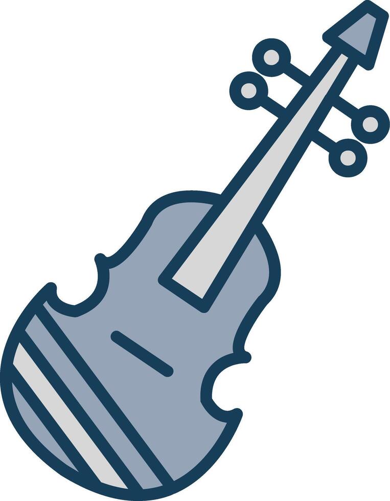 violín línea lleno gris icono vector