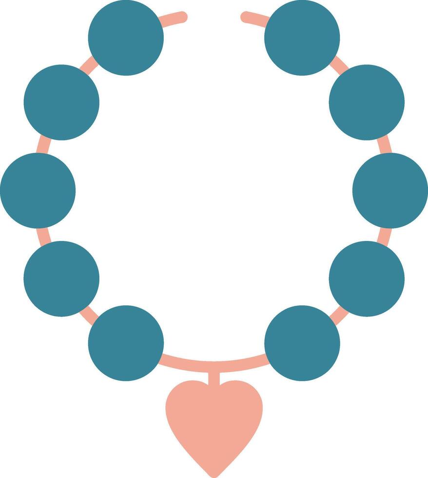 Pearl Necklace Glyph Two Color Icon vector