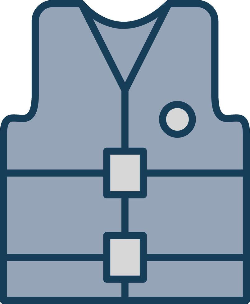 chaleco salvavidas línea lleno gris icono vector