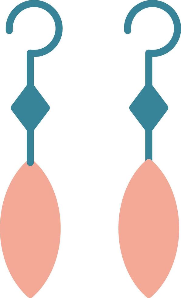 Earring Glyph Two Color Icon vector