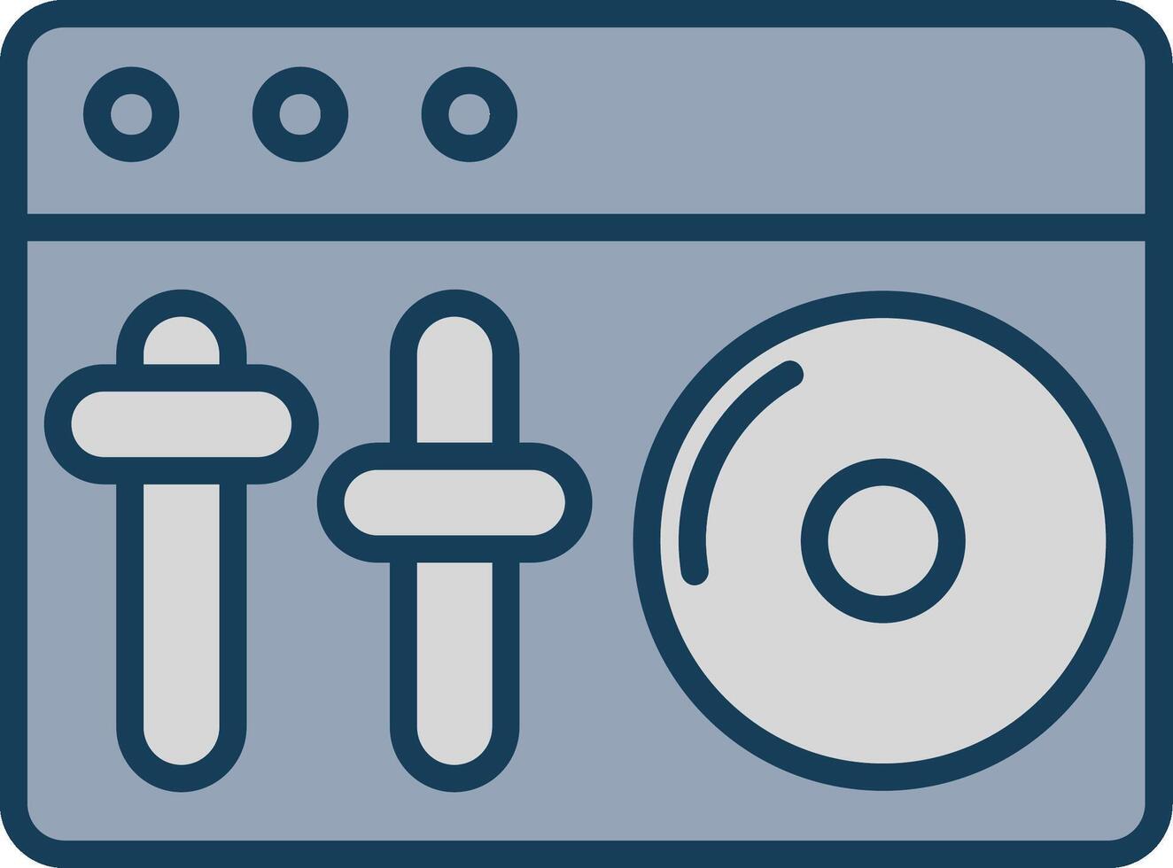 Dj Mixer Line Filled Grey Icon vector