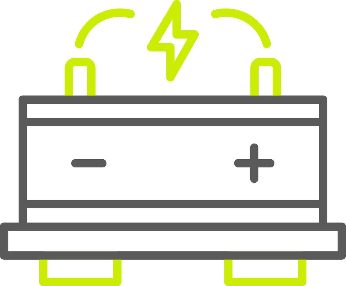 Car Battery Line Two Color Icon vector