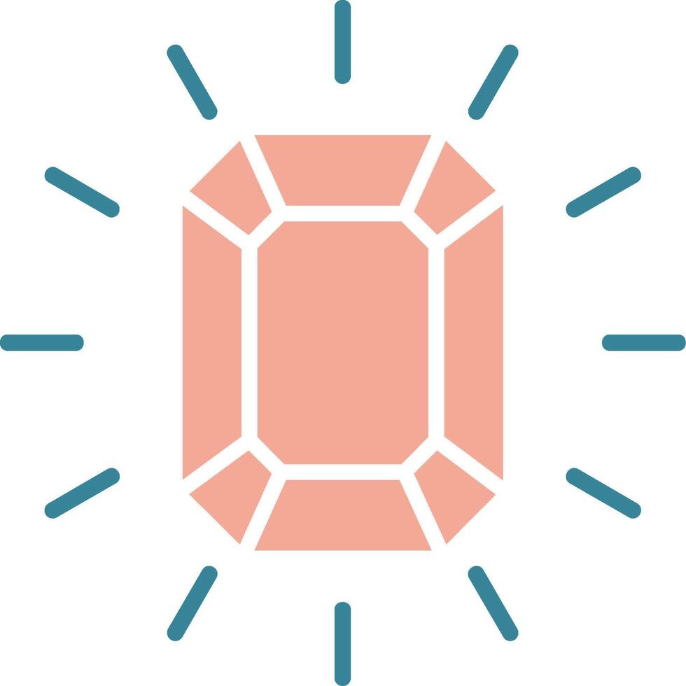 Gem Glyph Two Color Icon vector