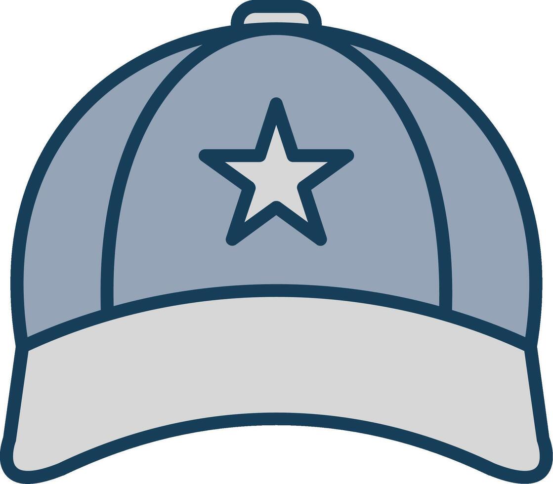 Cap Line Filled Grey Icon vector