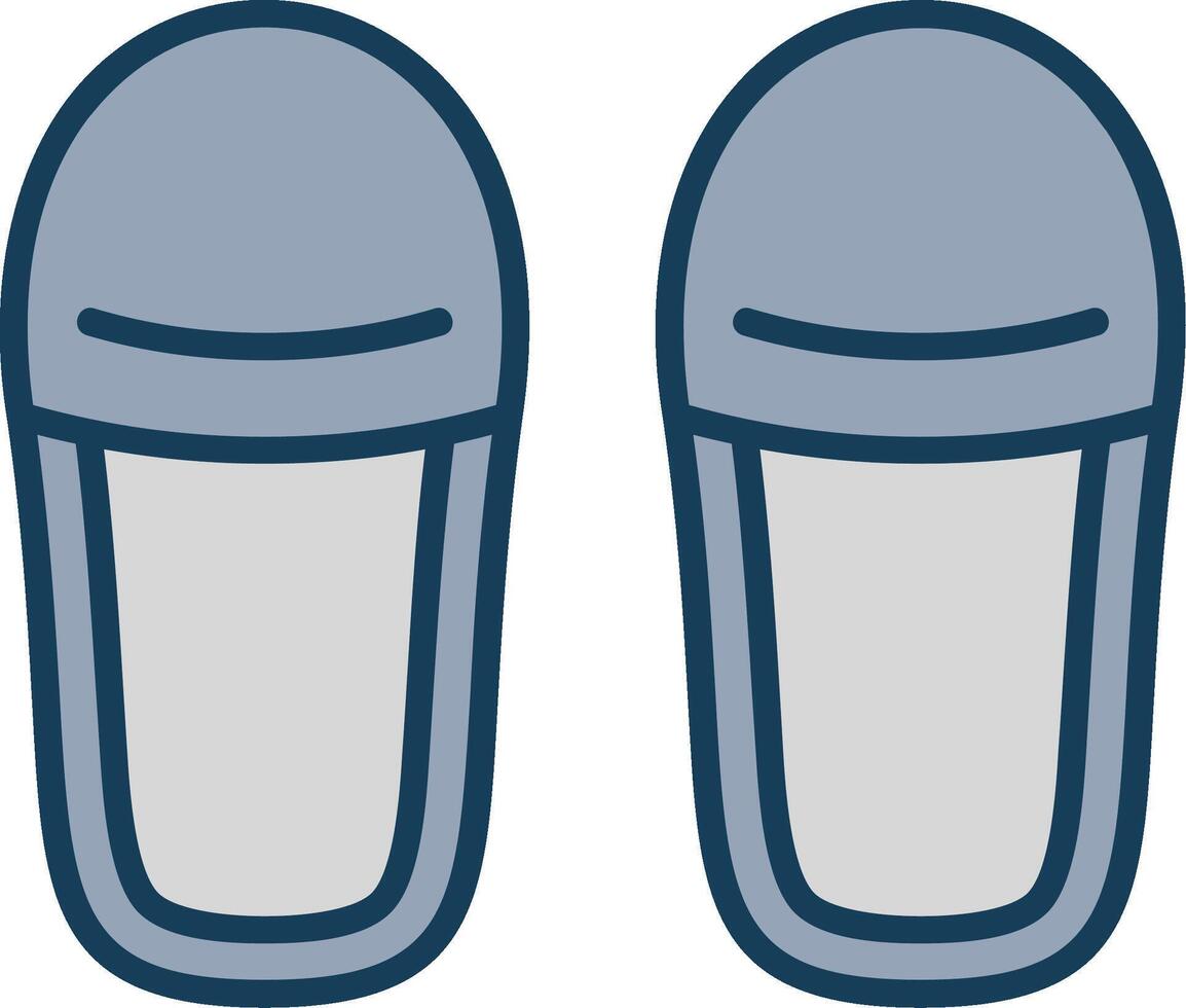 Slippers Line Filled Grey Icon vector