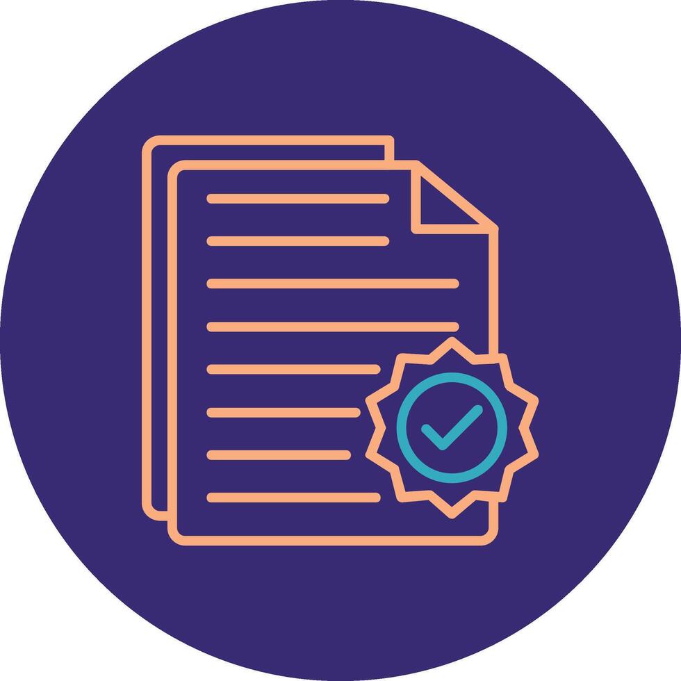 Document Line Two Color Circle Icon vector