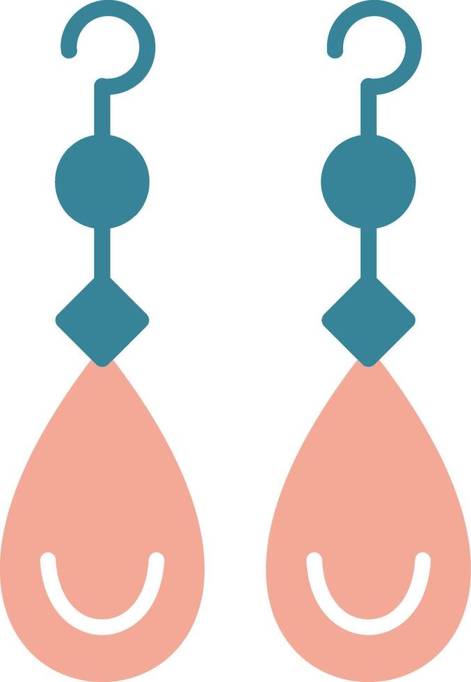 Earrings Glyph Two Color Icon vector