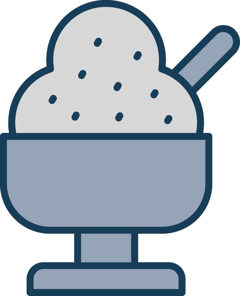 Ice Cream Line Filled Grey Icon vector